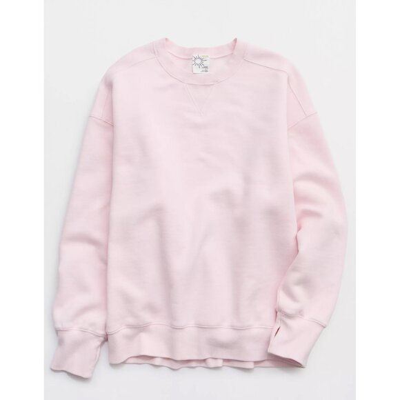 Aerie Tops - Aerie Offline Cloud Fleece Oversized Crewneck Pink Petal - XS Extra Small
